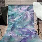 Aperturee - Aperturee Green Purple Pastel Oil Painting Sweep Backdrop